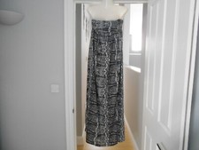 BNWT Boohoo 'Ester Mono Beach Maxi Dress' Black/White Strapless Long Dress -UK10