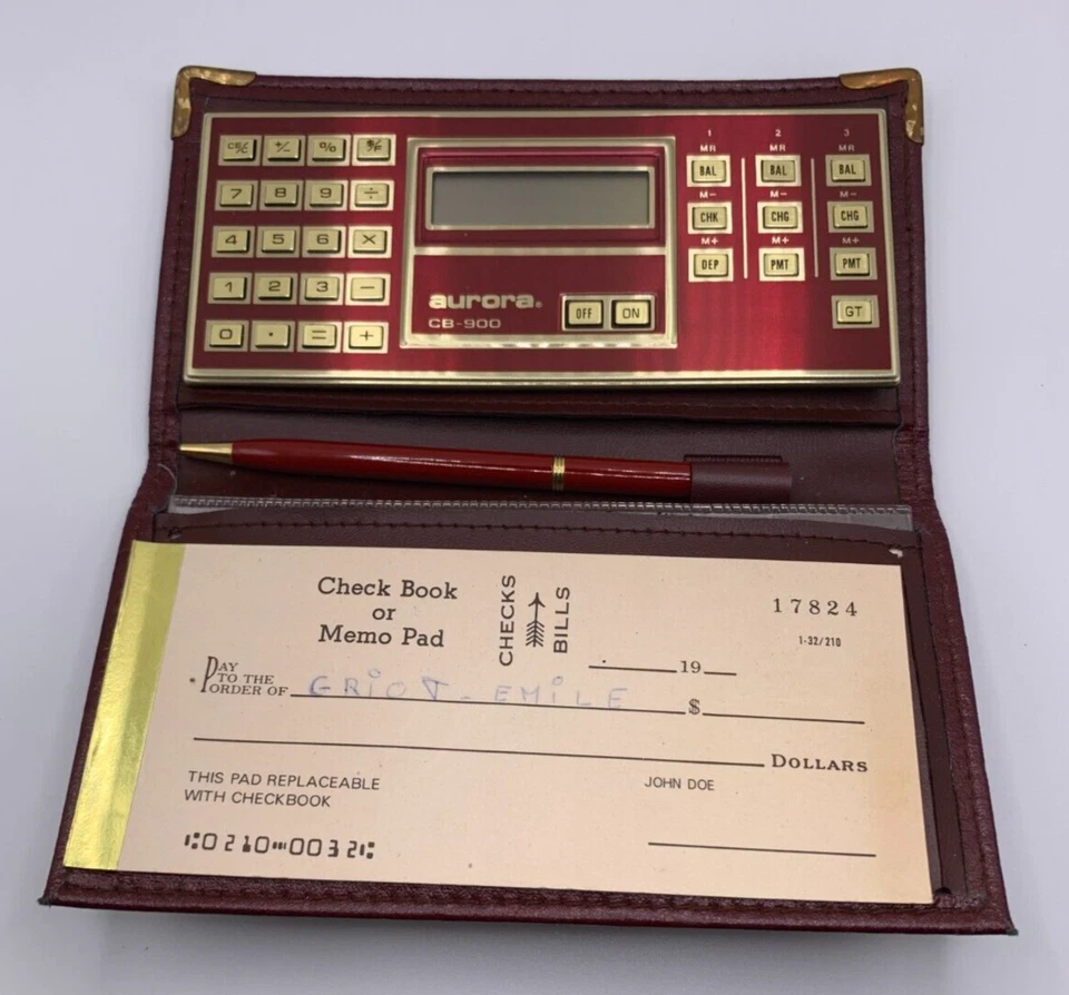 Aurora CB-900 - 3 banques de mémoire, carnet de chèques, calculatrice -non testé - Photo 2/4