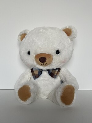 Hallmark Basil the Bear Stuffed Animal Teddy Plush Bow Tie Cream Used