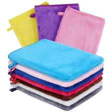 10Pack 100% Cotton Bath Mitts European Style Soft Absorbent Washcloths with Loop