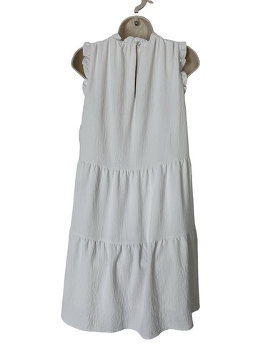 Mini Vestido Lola and Grace Volantes Línea A Elastizado XL Mujer Marfil Campesino Preppy - Imagen 3 de 10