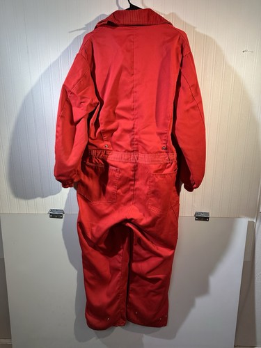 Sears Insulated Work Suit 44 Coveralls Insulated Red Vintage Corduroy Squid Game - Picture 9 of 21