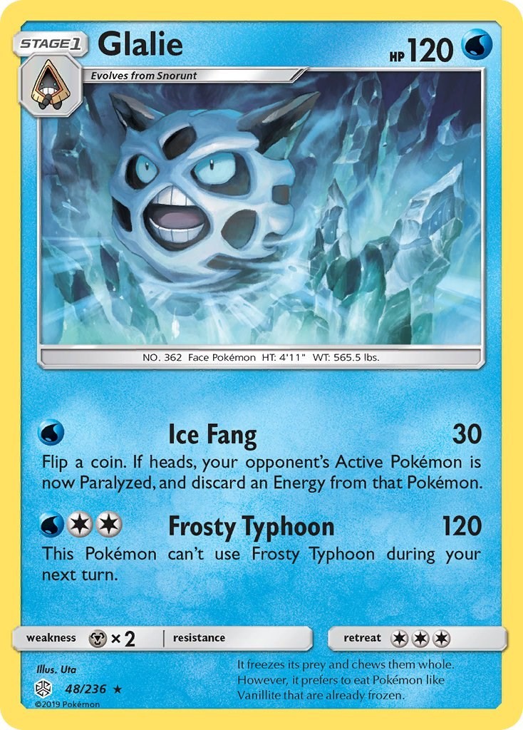 Glalie - [SM12 - 48/236] - NM - Reverse Holofoil - SM - Cosmic Eclipse - Pokemon