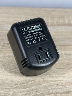 T.E. Electronic Spannungswandler, Transformator 230 V zu 110 V, EU zu US Stecker