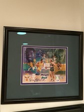Magic Johnson Vs. Bird Autographed And Framed Photo Montage