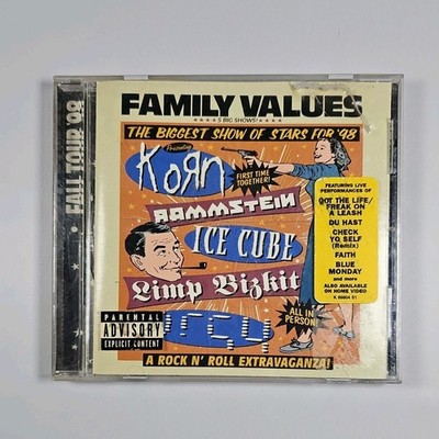 1998 FAMILY VALUES Tour CD KORN Rammstein Limp Bizkit Incubus Ice