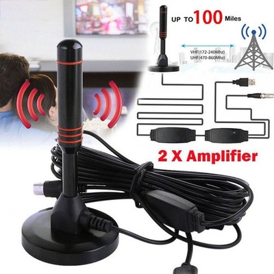 Digital TV DVB-T2 Antenne mit Verstärker HD 4K 1080P TV Zimmerantenne VHF/UHF