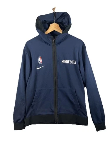 Nike Minnesota Timberwolves Performance Full-Zip Hoodie Jacket Mens Medium Blue