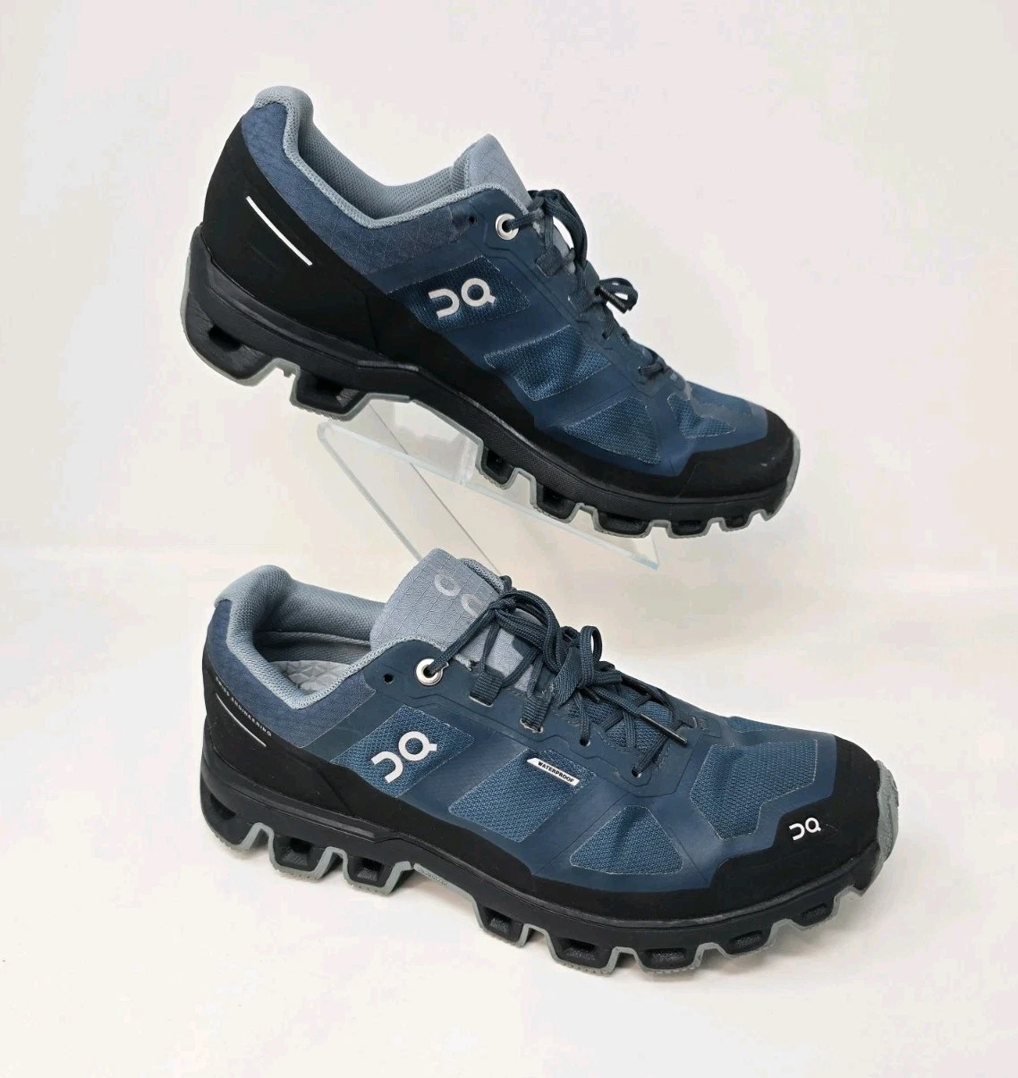 On Cloudventure Trail Shoes Mens 8 Blue Waterproof Hiking All Terrain Sneakers