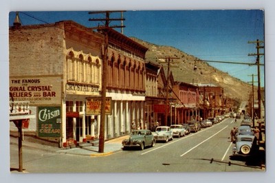 C Street Looking From Crystal Bar Virginia City Nevada Postcard HS Crocker BB9