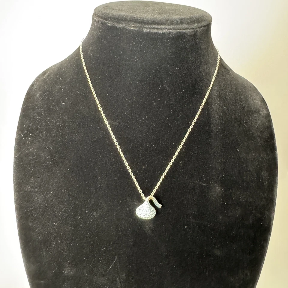 Collar Colgante Hershey Kiss Tono Plata Estrás Azul WTJ China Foto 2 de 4