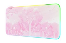 Pink RGB LED Gaming Mouse Pad, 14 Modes Glow Pad, Extra Large Gaming Mousepad...