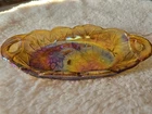 Vintage INDIANA CARNIVAL Glass dish LILY PONS 1930S Amber Gold Relish Candy
