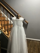 Girls' White Lace Formal Dress Flower Girl First Communion Special Occasion