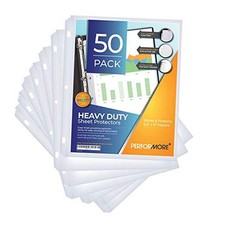 50 Sheet Protectors, Heavy Duty 8.5 X 11 Inch Clear Page Protectors for 3 Ring