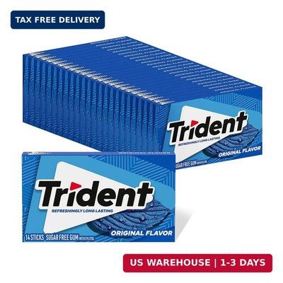 Trident Original Flavor Sugar-Free Chewing Gum, 14 Pieces (Pack of 24) (336 Tota