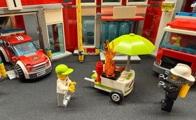 LEGO City Fire Station Complete w/6 MiniFigures Dog & Instructions Set #60110