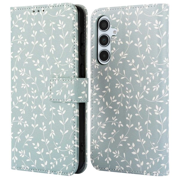 Imoshion Design KlapphüLle Samsung Galaxy A35 - Smoke Green Flowers-image