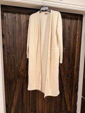 FP Beach Cardigan Sweater Womens Medium Longline Duster Knit Long Flowy Open
