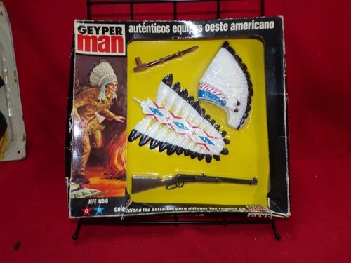 NEW Vintage 1975 Spanish G. I. Joe Geyper Man Native American Indian Set