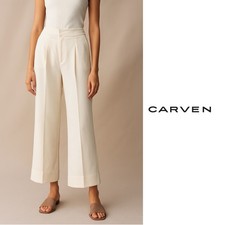 NEW Carven Women's Pantalon Cream Wide-Leg Pants Size 12