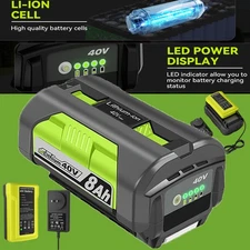 For Ryobi 40V 8Ah Li-ion Battery OP4050 OP40261 OP40601 OP40401 Battery /Charger