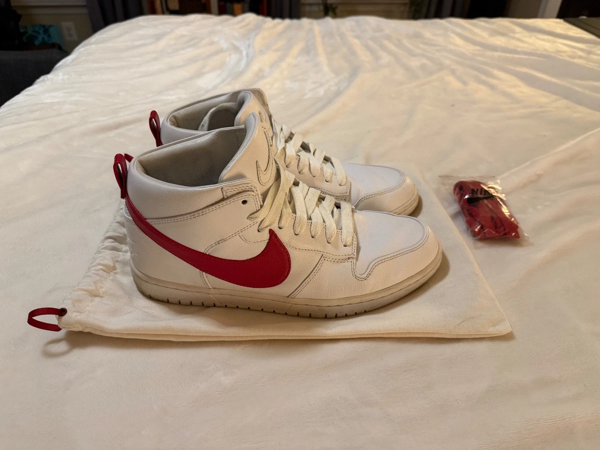 Nike Dunk Lux Chukka X Riccardo Tisci White Red Men\'s Size 8.5 BNIB 910088-100 Nike Dunk Lux Chukka X Riccardo Tisci White Red Men main image 2