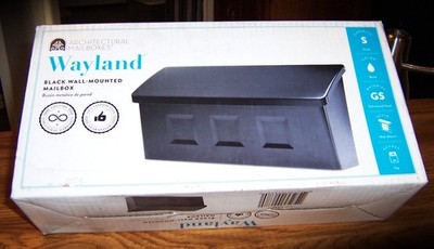 NEW Architectural Mailboxes Wayland Black Galvanized Steel Wall Mount Mailbox