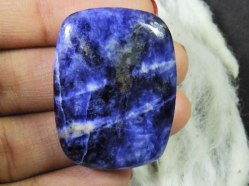 54Cts. Natural Sodalite Octagon Crystal Mineral Cabochoh Gemstone 26X34MM E888 - Picture 2 of 9