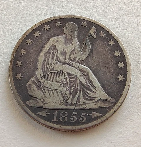 1855 O U.S. Seated Liberty Silver Half 1/2 Dollar with Arrows Uncertified VG+