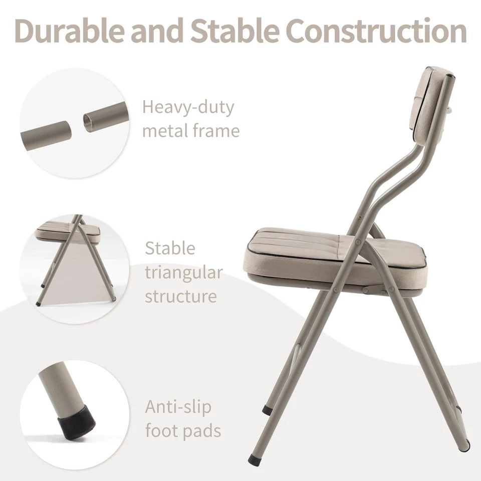 Juego De 4 Sillas Plegables Acolchadas Para Comedor Modernos Baratos En Oferta Foto 4 de 4