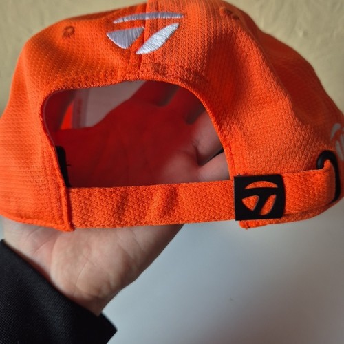 TaylorMade YoulR Orange White Golf Hat Structured FrontAdjustable Strap - Picture 9 of 11