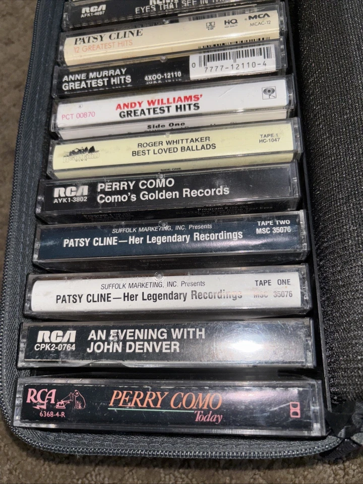 Cassette tape Lot 15 Perry Como Patsy Cline case John Denver Iglesias Patsy 80s Foto 2 de 4