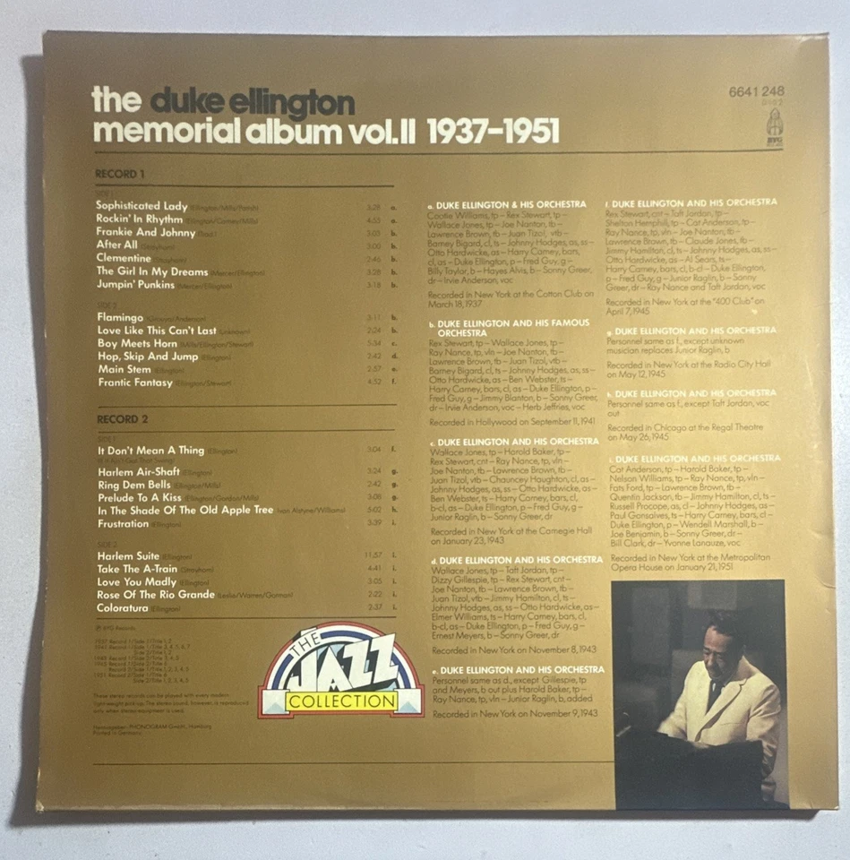 The Duke Ellington Memorial Album, Vol. II (1937-1951)  Double Lp EX/EX - Image 3 of 4