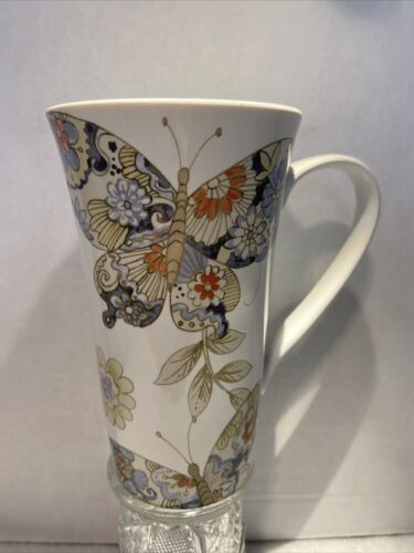 222 FIFTH Floral Butterflies Coffee Latte Mug Cup Butterfly Art