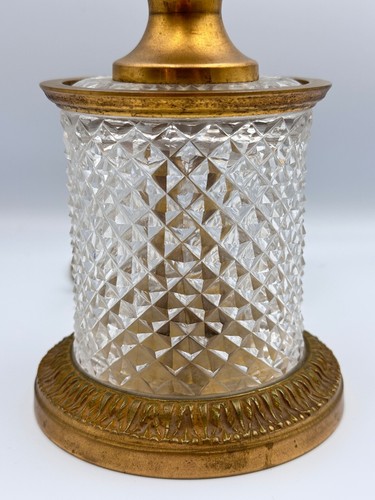Beautiful And Large Glass Crystal Bronze Lamp Diamond Point Signed LALOUE PARIS - Picture 4 of 8