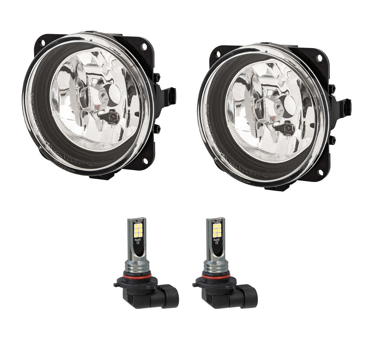 Pair Of Clear Front Fog Lights For 03-04 Cobra & 02-04 Focus SVT – 4" LED, 6000K