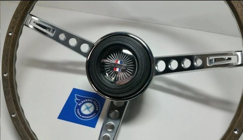 FORD MUSTANG 1967 STEERING WHEEL HORN PAD CHROME TRIM RING NEW - Picture 3 of 3
