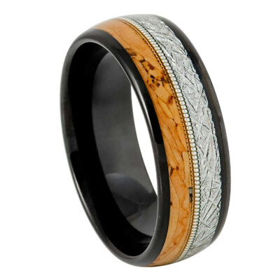 1150 Tungsten   8mm Domed Cork & Faux Meteorite Guitar String Center   8mm