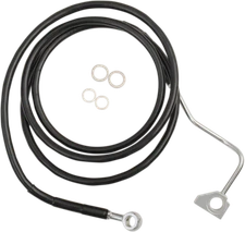 Drag 74 1/2 +10" Extended Black Upper Brake Line Harley Touring 14+ ABS