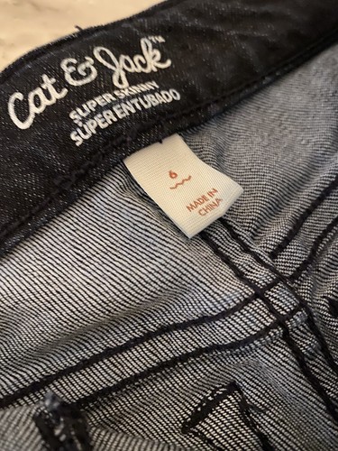 Girls Cat & Jack Super Skinny Rose gold Beaded Tuxedo striped Jeans size 6 - Picture 5 of 6