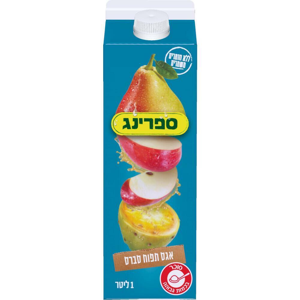 Spring Pear Apple Prickly Pear Fruit Juice Kosher Israel Product 1 Liter