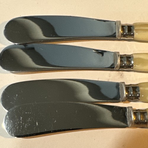 Jean Dubost BISTRO CUTLERY IVORY Stainless Silverware 4 Butter Knives - Picture 6 of 7
