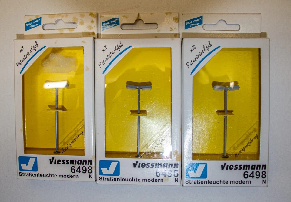 Viessmann Straßenleuchten modern Spur N, Artikelnr. 6498, 3 Stück