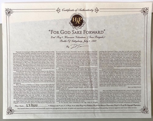Don Troiani FOR GOD SAKE FORWARD Civil War 42/1500 Gettysburg Iron Brigade - Picture 9 of 9