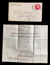 1923 Billhead And Postal Cover Chase Colvin Fence Co South Charleston Ohio #b1 K
