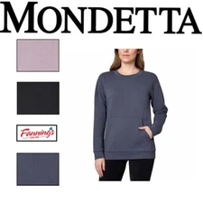 Mondetta Ladies' Soft Fleece Crewneck Pullover with Kangaroo Pocket | H41