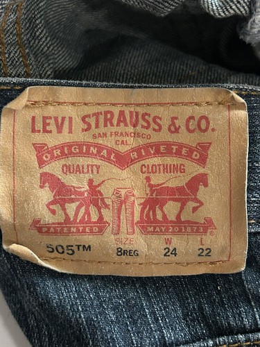 Levis 505 Regular Boys Blue Jeans Size 8 Reg 24x22 - Picture 5 of 5