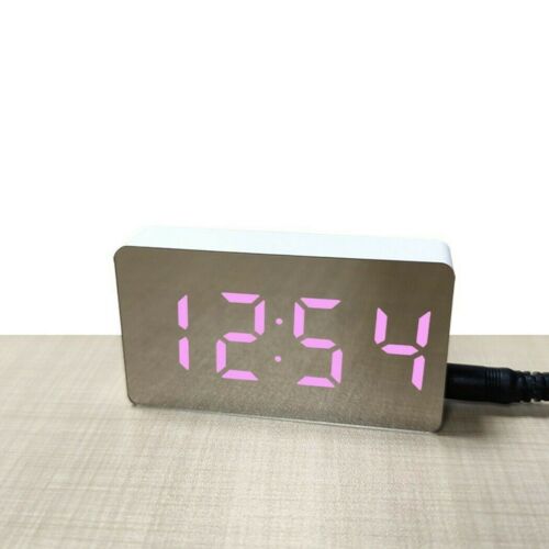 Electric Digital LED Alarm Clock USB Operated Temperature Mirrored Table Display - Picture 13 of 15