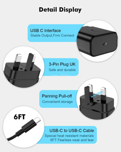 Original Samsung 45W Fast Charging Charger 2M USB-C Cable Galaxy S23 + Ultra S22 - Picture 3 of 9